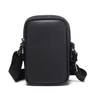 Mens Small Waterproof Ultra Lightweight Genuine Leather Shoulder Crossbody Sling Bag Casual Stylish All Match Messenger Bag