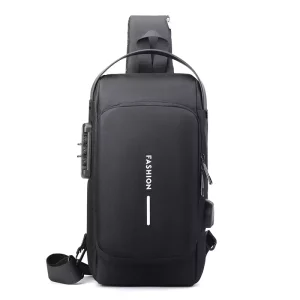Men’s Smart Chest Bag with USB Charging Port for Work and Daily Commute