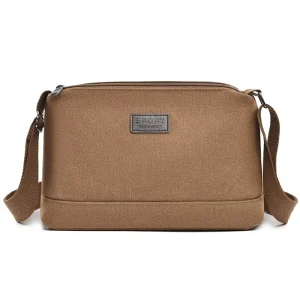 Men’s Soft Leather Messenger Bag Zipper Closure Shoulder Handbag Polyester Lining Fashionable G Style Mobile Phone Clutch Bag