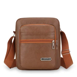 Men’s Soft Small Backpack Casual Crossbody Business Shoulder Bag Geometric Outdoor Portable Fashionable