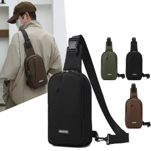 Men’s Sport Crossbody Sling Bag Nylon Zipper Waterproof Portable Custom Logo for Daily Use