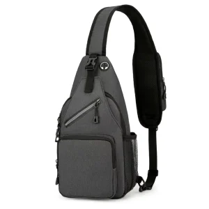 Men’s Sports Chest Bag High Quality Polyester Waterproof Cycling Crossbody Bag Fashionable Zipper Portable