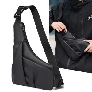Men’s Sports Chest Bag Lightweight Adjustable Shoulder Strap Traveling Bag for Running Cycling Gym Exercise