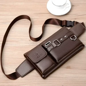 Men’s Sports Crossbody Waist Bag Multifunctional Outdoor Travel Eco friendly Fashion Pu For Men