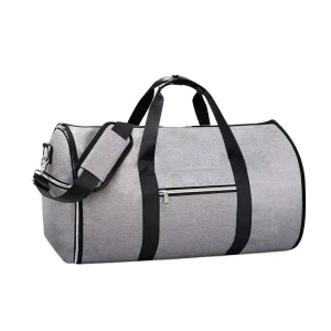Men’s Stylish Business Travel Bag Waterproof Nylon with Suit Compartment Shoe Storage Fashion Zipper Closure Letter Pattern