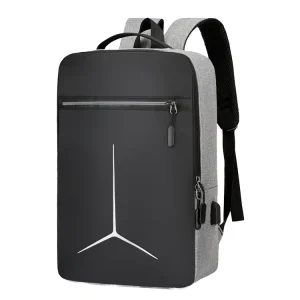 Men’s Stylish Durable Eco-Friendly Nylon Travel Computer Backpack Large Capacity Waterproof USB Zipper Geometric Pattern