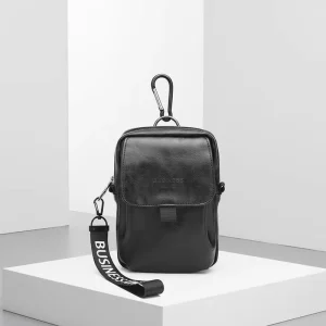 Men’s Stylish Lightweight PU Leather Crossbody Bag Fashion Versatile Minimalist 6 Inch Phone Pouch for Street Daily Use