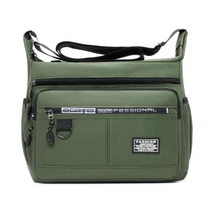 Men’s Summer Lightweight Large Capacity Casual Business Cross Body Shoulder Bag Durable Oxford Fabric Multi Pockets Fashionable
