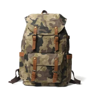 Men’s Tactical Camouflage Waterproof Rucksack Waxed Waterproof Travel Bag Hiking Backpack