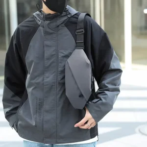 Men’s Tactical Crossbody Bag Large Capacity Waterproof Sling Backpack Multifunctional Chest Pack for Outdoor Travel Business