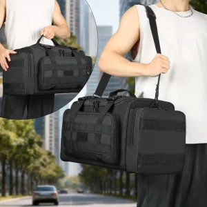Men’s Tactical Duffle Bag MOLLE Gear Range Bag Carry on Travel Work Out Bag for Hunting Shooting Range Camping Travel
