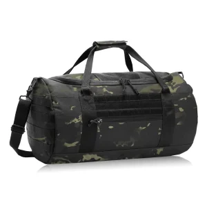 Men’s Tactical Gym Bag 40L Large Capacity Duffle Bag with Shoe Wet Compartments for Travel Camping Hiking Sports