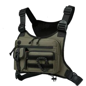 Men’s Tactical Outdoor Sports Vest Oxford Waterproof Multi function Backpack Chest Bag