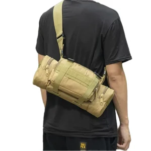 Men’s Tactical Polyester Sling Bag Single Shoulder Waist Fanny Pack with Zipper Closure for Outdoor Activities