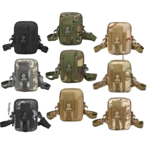 Men’s Tactical Pouch Nylon EDC Crossbody Waist Pack Fanny Pack Belt Mobile Phone Sling Case Chest Molle Sling Bag