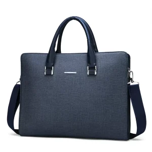 Men’s Tan PU Leather Briefcase Soft Bag for Work Usage