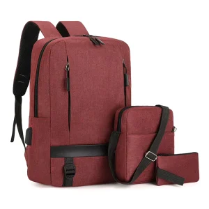 Men’s Three Piece Fashion Laptop Backpack High Quality Travel Business Computer Bag for Leisure High School Students Available