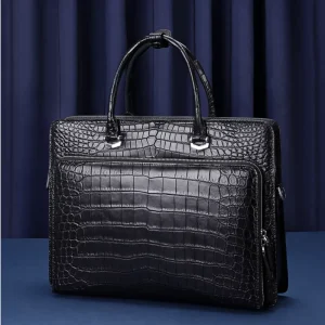 Men’s Tote Bag Handbag Shoulder Crossbody Hommes Designer Masculina Genuine Square Crossbody Bag Sac Crocodile Leather Bolsa Par