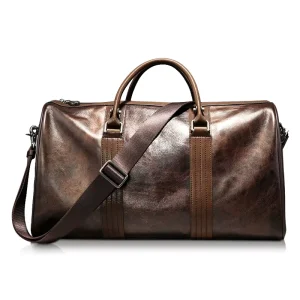 Men’s Travel Bag Made of Genuine Leather Leather Travel Bag Men Trade Travel Bags