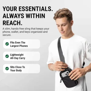 Men’s Travel Crossbody Bag Waterproof Multi Pocket Chest Bag with Anti theft RFID Function Suitable for Leisure Outdoor Work