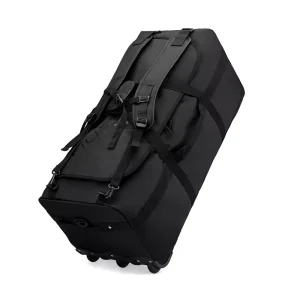 Men’s Travel Duffle Bag Large Backpack Foldable Trolley Gym Duffel Bag Durable Nylon Rolling Wheeled Duffel Bag