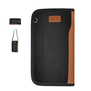 Men’s Travel Oxford Fabric Multifunction Removable Wristband RFID Card Holder Certificate Bag Family Passport