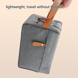 Men’s Travel Toiletry Bag Double layered Large Capacity Cosmetic Bag Solid Color Oxford Fabric Storage Bag Portable Handbag