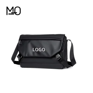 Men’s Trendy Japanese Fashion Single Shoulder Outdoor Sports Work Backpack Waterproof Polyester Coated Fabric Messenger Bag