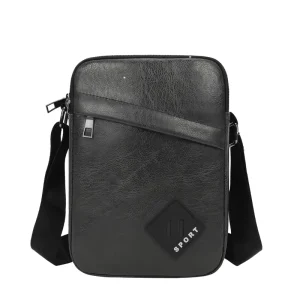 Men’s Trendy Waterproof Durable PU Casual Small Shoulder Bag Business Chest Crossbody All Seasons Geometric Pattern Outdoor
