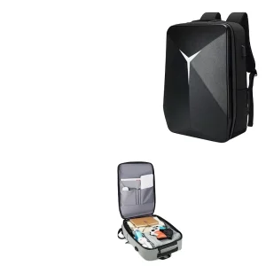 Men’s Unisex Waterproof 17.3″ PC Hard Shell Esports Competition RFID Anti-Theft Laptop Backpack USB Keyboard Shoulder