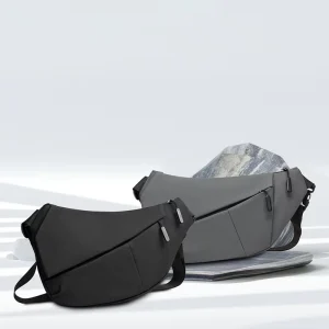 Men’s Urban Waterproof Oxford Cloth Chest Bag New Trendy Fashion Crossbody Shoulder Bag with Zipper Closure Cross Border
