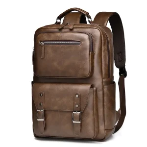Men’s Vintage Business Backpack with Laptop Strap Large Capacity