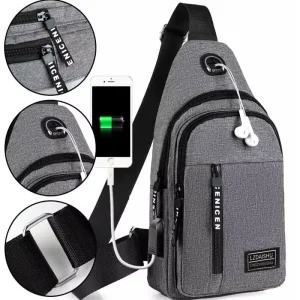 Men’s Vintage Fashion Polyester Anti-Theft Breathable Cut-resistant Chest Bag Sports Cycling Waterproof Shoulder Crossbody