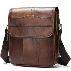 Men’s Vintage Genuine Leather Crossbody Sling Shoulder Messenger Bag High Quality Durable for Business Daily Use