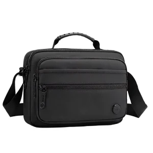Men’s Vintage Sport Zipper Crossbody Bag Large Capacity Custom Messenger Waterproof Casual PU Nylon Fashion Shoulder Bag