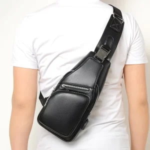 Men’s Vintage Style Anti Theft Shoulder Bag Casual Fashion PU Material with Custom Logo for Summer