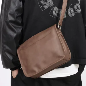 Men’s Vintage Waterproof PU Leather Anti-Theft Lightweight Durable Messenger Bags