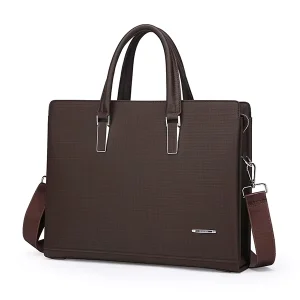 Men’s Vintage Work PU Leather Soft Business Briefcase High-quality Single Shoulder Crossbody Computer Bag