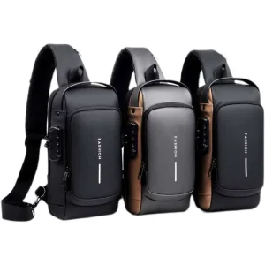 Men’s Waist Bag Password Anti theft Chest Bag Men’s Shoulder Sports Leisure Multi functional Crossbody Bag