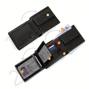 Men’s Wallet with RFID Anti Theft Classic Open and Close New Short Design Business Card Bag