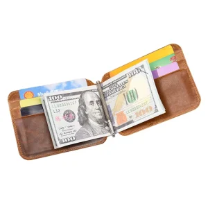 Men’s Wallets RFID Anti-theft Brush Double Fold Fashion Simple Multi-card Crazy Horse Real Leather Bag