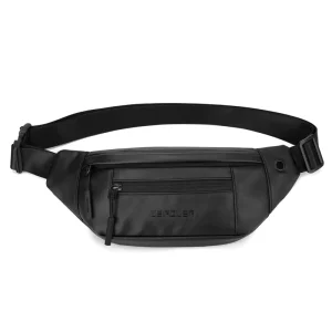Men’s Water Repellent Waist Bag Nylon Sports Chest Bag with Zipper Closure for Outdoor Riding Travel & Sports