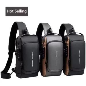 Men’s Waterproof Anti Theft Nylon Chest Bag Cross Body Sling Bags for Travel and Outdoor Activities