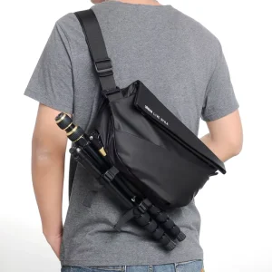 Men’s Waterproof Black Canvas Messenger Bag Custom Crossbody Shoulder Sling for Travel Camera Vintage Style Nylon