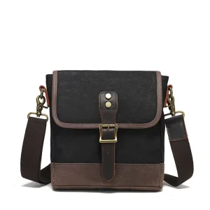 Men’s Waterproof Breathable Wax Canvas European American Vintage Cross Body Messenger Shoulder Bag Anti-Theft