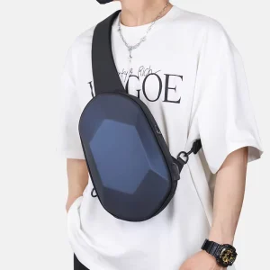 Men’s Waterproof Chest Bag Large Capacity Hard Shell Anti-theft Sling Crossbody for Summer Travel