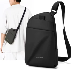 Men’s Waterproof Chest Bag Slim Lightweight Crossbody Sling Bag Casual Daily Outdoor Shoulder Bag