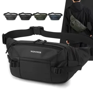 Men’s Waterproof Fanny Pack Casual Travel Crossbody Waist Bag Sports Chest Bag Waterproof Waist Pack for Outdoor Use