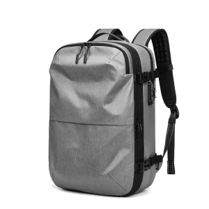 Men’s Waterproof Laptop Backpack with Zipper Closure and Polyester Lining Custom Logo Trendy Business Travel School Bag