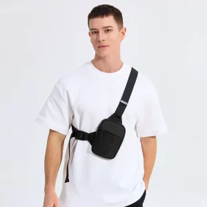 Men’s Waterproof Mobile Phone Chest Bag with Niche Personality Multi Purpose Polyester